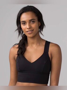 Lululemon Deep V-Neck Longline Bra 
Black 
Women’s Size: 12